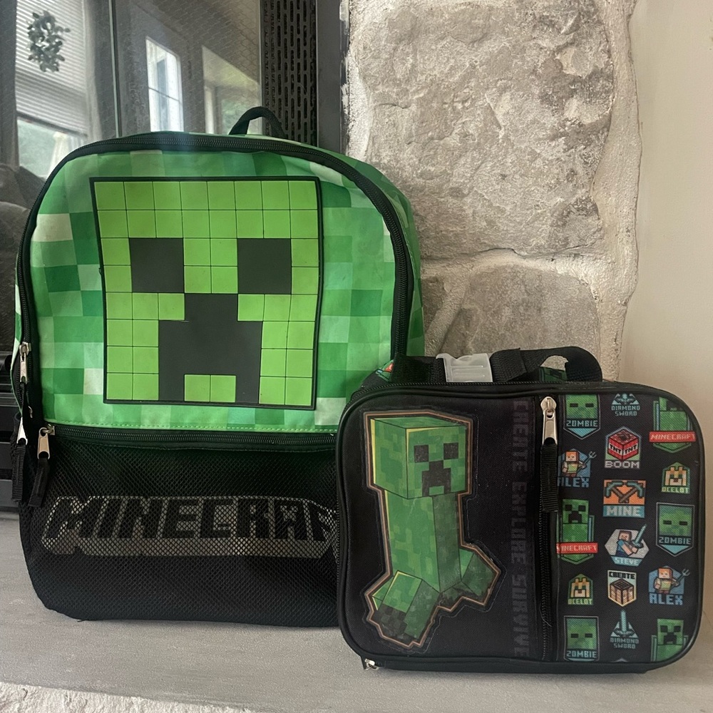 Minecraft School Backpack and Lunchbox